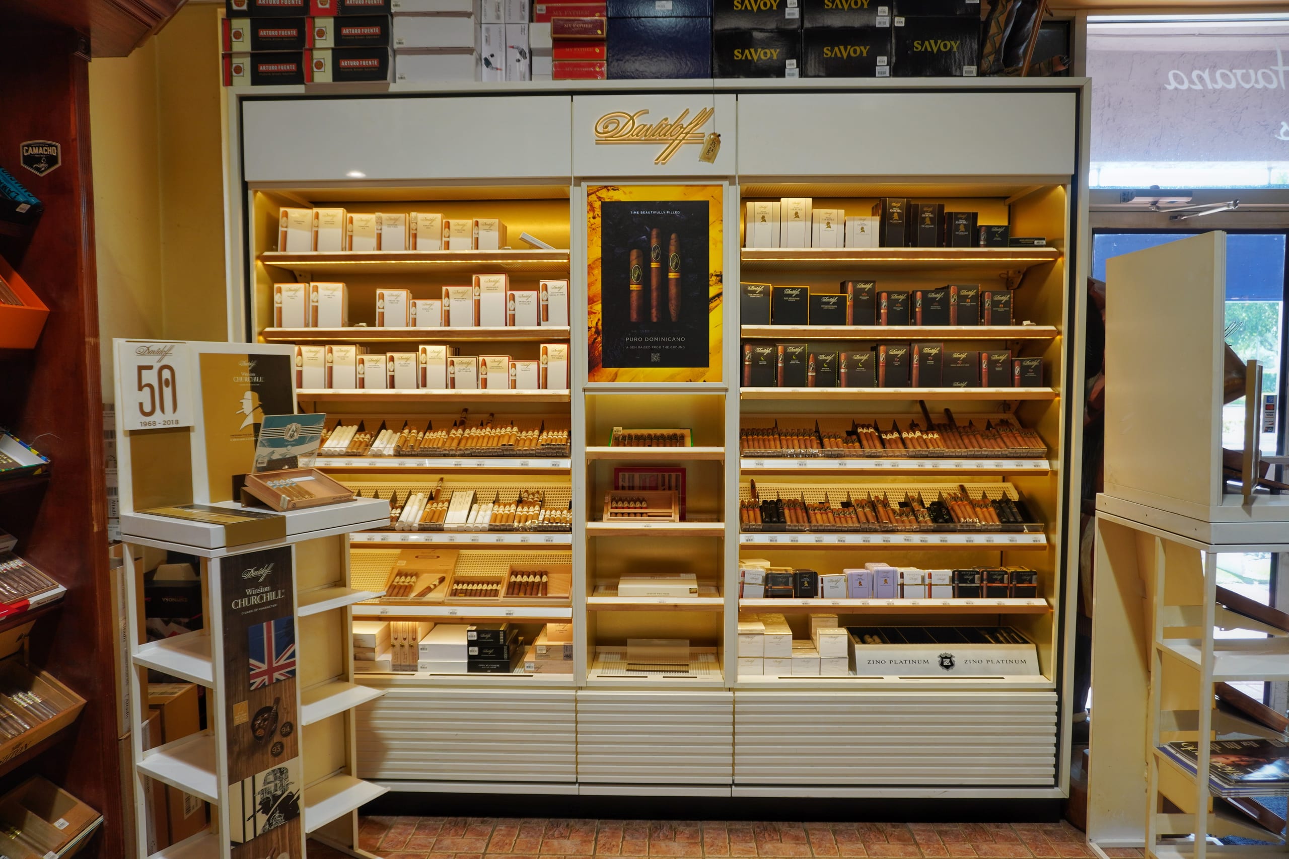Davidoff cigar cabinet at Sabor Havana in Doral, Miami